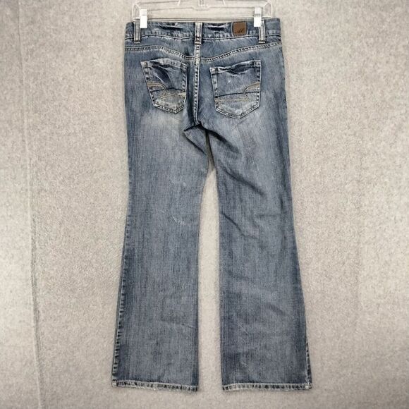 American Eagle Bootcut Jeans  2 x 29 Short Denim Cotton Blue Faded Light Wash - Picture 7 of 10